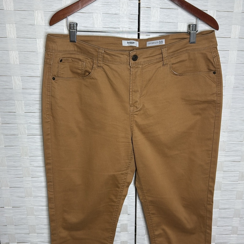 Kensie Jeans Effortless Ankle Mid Rise Camel Color Size 14 - Picture 2 of 7